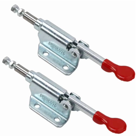 2Pcs GH-36070 Toggle Latch Push/Pull Quick Release Toggle Clamp Hand Fixation Tool Workpiece Holder Tool Fixture,2 x pliers tooling clamps GH-36070,Silver & Red