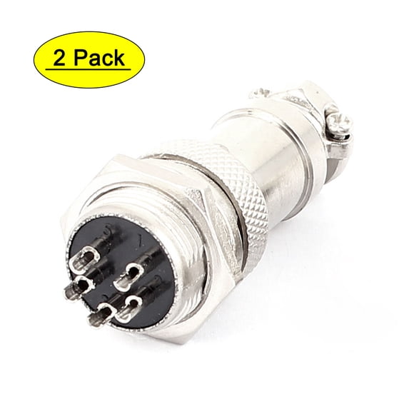 2Pcs GX16-5 16mm Joint Aviation Connector Male Female 5 Pin