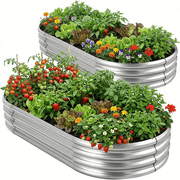 2Pcs Galvanized Raised Garden Bed, UNTIMATY 6×3×1 ft Large Metal Planter Boxes Outdoor, Metal Garden Bed Planter for Vegetables Flowers Herb