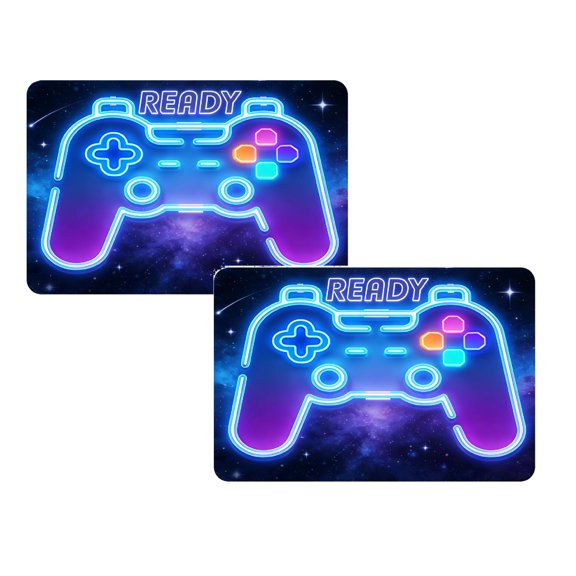 2Pcs Gaming Controller Area Rug â Floor Mat with Game Controller Design Soft Stain Carpet for Bedroom Game Room and Home for & Streamers Happy 2026!