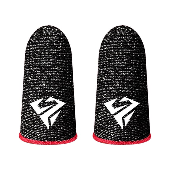 2Pcs Gaming Finger Sleeves,Smooth Operation,Anti-Sweat,Extremely Thin,Maximum Touch Response,Comfortable Fit,Fit Mobile Phone Tablet Devices,Finger Covers,Finger Sleeves for Gaming,Gamer Gloves,Red