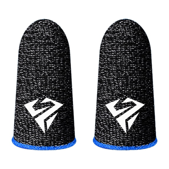 2Pcs Gaming Finger Sleeves,Smooth Operation,Anti-Sweat,Extremely Thin,Maximum Touch Response,Comfortable Fit,Fit Mobile Phone Tablet Devices,Finger Covers,Finger Sleeves for Gaming,Gamer Gloves,Blue