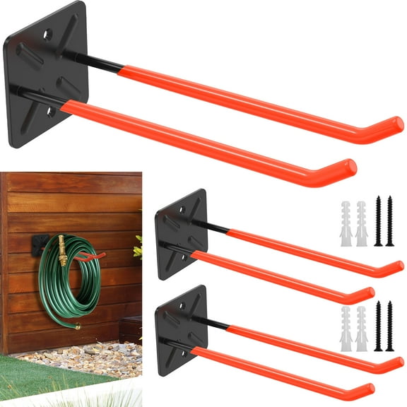 2Pcs Garage Hooks Set 12.4inch Wall Mounted Garage Hanger Power Tool Hanger Heavy Duty Garden Tool Organizer Rack Utility Storage Hooks Ladder Hooks for Garage Garden