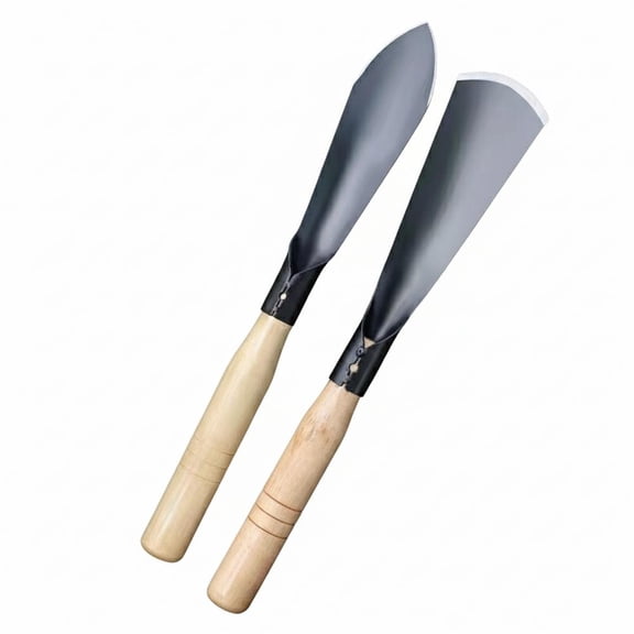 2Pcs Garden Hand Trowel Shovel, Heavy Duty Carbon Steel Mini Trowel with Ergonomic Wood Handle for Planting, Digging, Weeding