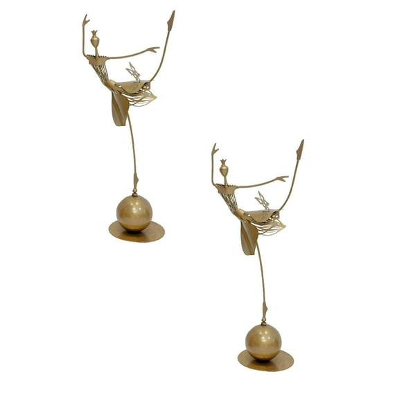 2Pcs Garden Metal Decoration Metal Decor For Garden Bird Dancing Girl Butterfly Dancing Girl Outdoor Decorations Outdoor Metal Statue For Farmhouse Footpath 13.8Inch