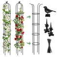 thumbnail image 1 of 2 Pcs Garden Trellis for Climbing Plants, 6.2 Ft Rustproof Metal Pipe with Heavy Duty Plastic Coated, Garden Outdoor Indoor Potted Plant Support, Obelisk Garden Trellis for Climbing Vine, 1 of 9