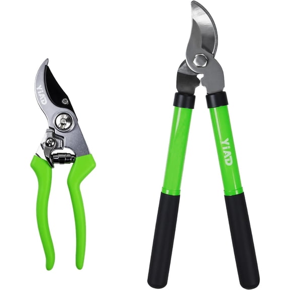 2Pcs Garden She Set, High Carbon Steel Pruning Loppers
