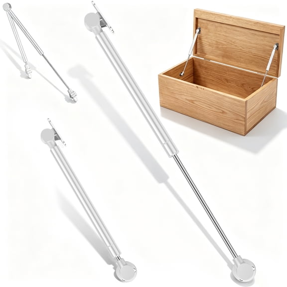 2Pcs Gas Strut Lid Support Hinge Soft Close Toy Chest Lid Stay Safety Hinge Cabinet Gas Spring for Wooden Box RV Overhead Storage Tool Chest