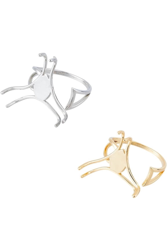 2Pcs Gemstone Claw Pendant Setting 18.5mm Adjustable 3 Claws Ring Blanks Triangle Stone Mounting Setting Prong Pendant Tray for Charm Necklace Making Craft for DIY