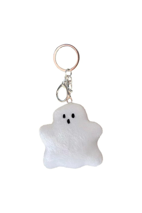 2Pcs Ghost Keychain Plush Pendant For Backpack And Keys Halloween Gift Bag Accessories