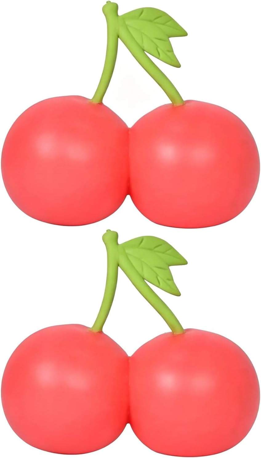 2Pcs Giant Cherries Squishy, Big Fruit Stress Ball Twin Cherries Squeeze Ball, Soft Sensory Fidget for Adults, Party Favor Relaxing Stress Relief