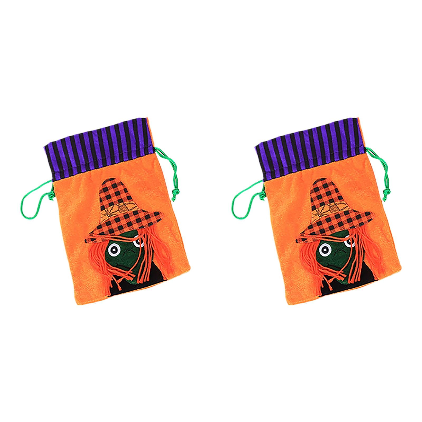 2Pcs Gift Bags Pumpkin Bowl Halloween Bucket Snack For Party Favors