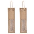 2Pcs Gift Wine Bottle Bag Jute Red Wine Bottle Bag Transparent Window
