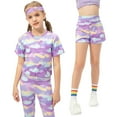 thumbnail image 1 of 2Pcs Girls Athletic Tank Tops Sleeveless Running Active Yoga Dance Sports Shirts + Shorts 5-12Y, 1 of 8