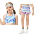 thumbnail image 1 of 2Pcs Girls Athletic Tank Tops Sleeveless Running Active Yoga Dance Sports Shirts + Shorts 5-12Y, 1 of 8