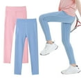 thumbnail image 1 of 2Pcs Girls Footless Leggings Kids Athletic Dance Yoga Running Legging Shark Pants Skinny Workout Pants with Pocket 4-12Y, 1 of 14