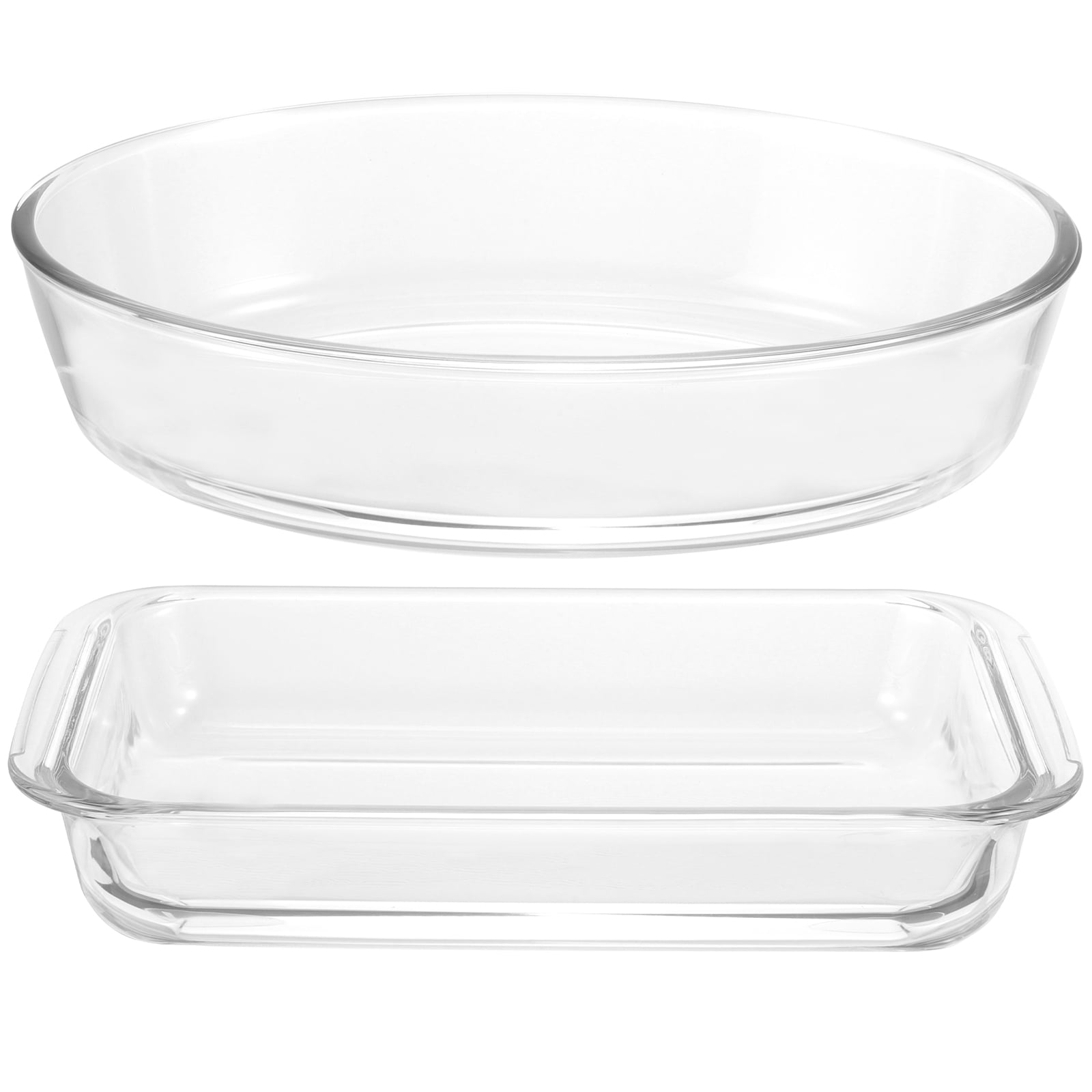 2Pcs Glass Baking Dish Glass Casserole Dish Bakery Cake Dish Glass Cake 2pcs-glass-baking-dish-glass-casserole-dish-bakery-cake-dish-glass-cake