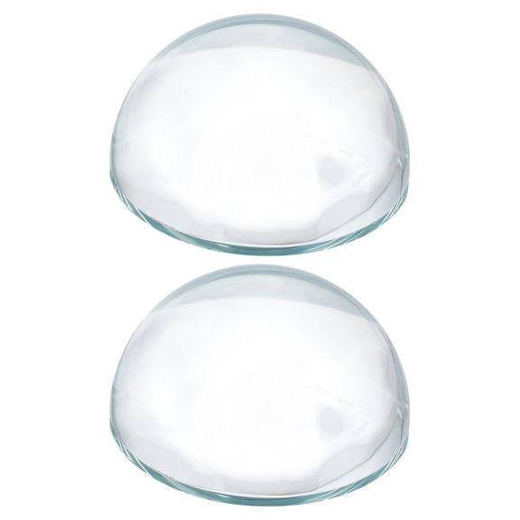2Pcs Glass Half Round Display Decorations for Home Desktop Decoration Clear 97x47mm DIY