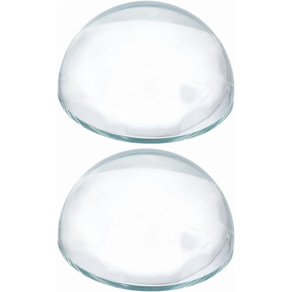 2Pcs Glass Half Round Display Decorations for Home Desktop Decoration Clear 97x47mm creative
