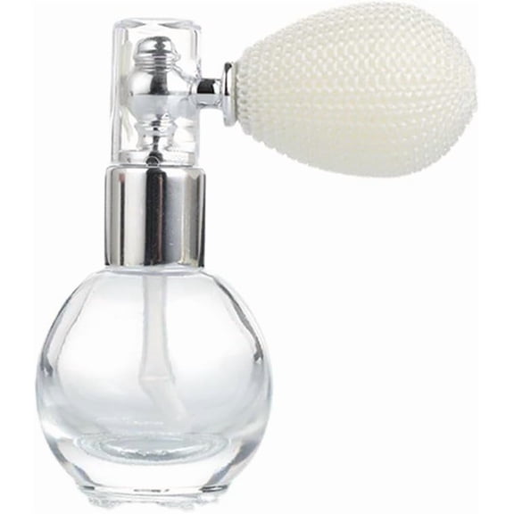 2Pcs Glass Highlighter Shimmer Sparkle Powder Spray Bottles Perfume Fine Mist Atomizer Refillable Bottle White 7.15x5.5cm