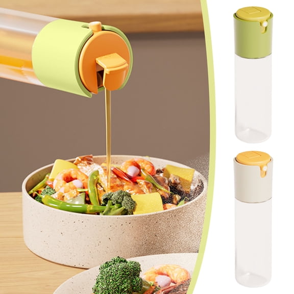 2Pcs Glass Oil Pot Under $5! Yrmaups Glass Oil Dispenser Bottle, 2-in-1 Leakproof Oil Vinegar Cruet with Sprayer, Kitchen Condiment Container, Soy Sauce Olive Oil Bottle, Home Cooking Essential