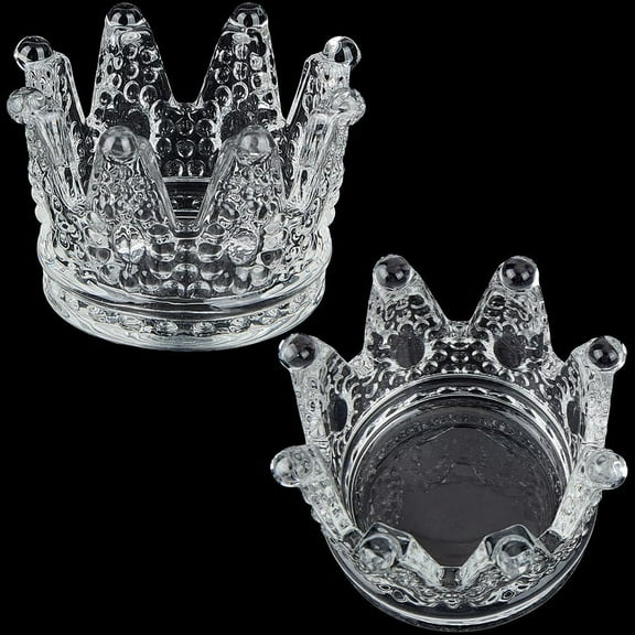 2Pcs Glass Trinket Dish Clear Jewelry Tray Shape Jewelry Holder Dish Transparent Glass Tray Jewelry Plate for Rings Earrings Necklace Bracelet Watch Key Organizer Display for DIY