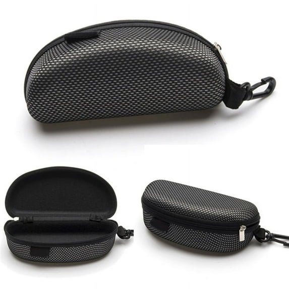 2Pcs Glasses Case Hard Black Sports Large Glasses Belt Clip Sunglasses