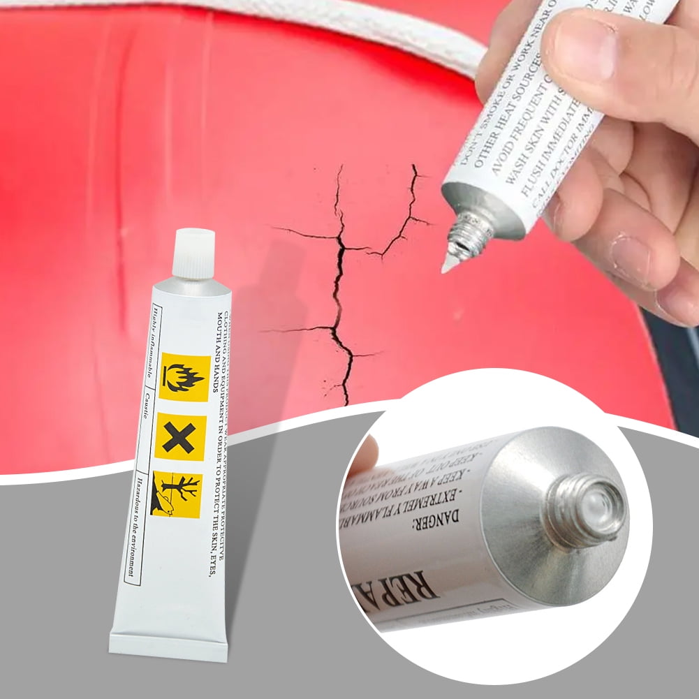 2Pcs Glue for PVC Repair 60ml 4.9x1.3 Aluminium Wrapped Adhesive Portable Replacement Repair Glue for Kayak, Inflatable Boat, Rubber Boat, Swimming Ring