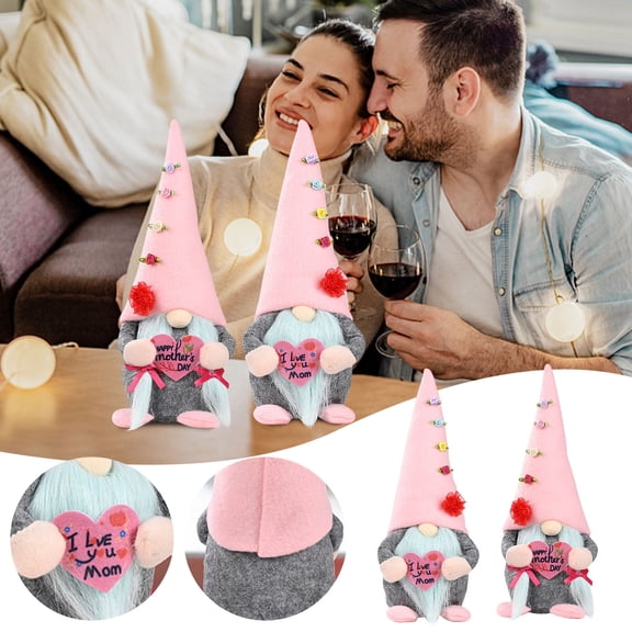 2Pcs Gnome Doll for Mothers Day Gifts, Faceless Doll Love High Hat Rudolph Standing Doll Creative Gift Cloth Doll Gifts for Mom