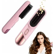 2Pcs Go Brush - Pro for Short Hair - 2026 Upgraded Cordless Straightening Brush with 30s Fast Heat, 4 Temps Fast Heating MCH Ceramic, Smooth Frizz Styling Tool 2PCS
