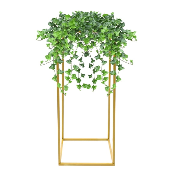 2Pcs Gold Metal Column Flower Stand Elegant for Weeding Anniversary Party Garden Decor 23.6x9.8x9.8 inch