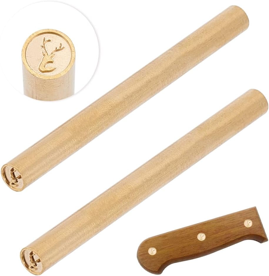 2Pcs Golden Mosaic Pins 6mm Diameter Decorative Knife Handle Pins