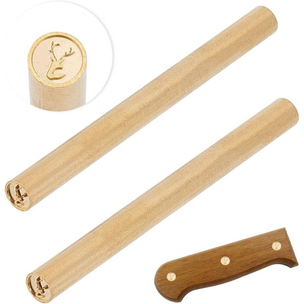 2Pcs Golden Mosaic Pins 6mm Diameter Decorative Knife Handle Pins