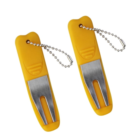 2Pcs Golf Fixer Golfs Green Divot Tool Strong Metal Bending Golfs Tool for Men and Women Golfer Golf Green Use