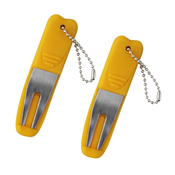 2Pcs Golf Fixer Golfs Green Divot Tool Strong Metal Bending Golfs Tool for Men and Women Golfer Golf Green Use