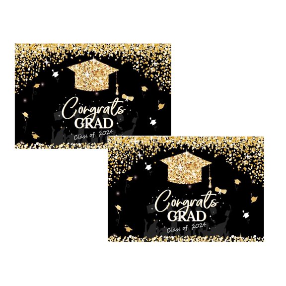 2Pcs Graduation Banners Senior Banner Class Of 2026 Graduation Decorations Class Of 2026 Banners 2026 Graduation De Cor Congrats Grad Banner Senior Night Banner Back Drop Flags_ Banners Accessories