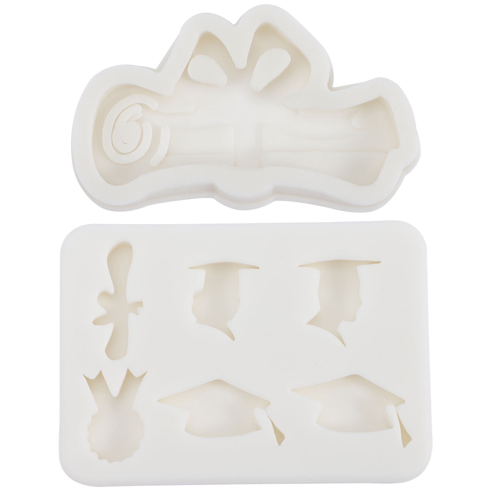 2Pcs Graduation Silicone Mold Mini Graduation Cap Diploma Mould Chocolate Candy Mold