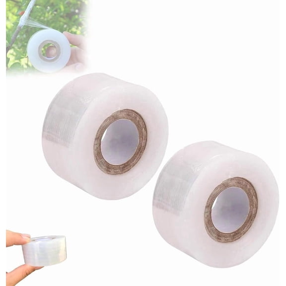 2Pcs Grafting Tape for Fruit Trees, 656FT PE Stretchable Clear Floral Tape Film Self-Adhesive, Garden Plants Repair Budding Tapes for Fruits, Floral, Tree Grafting