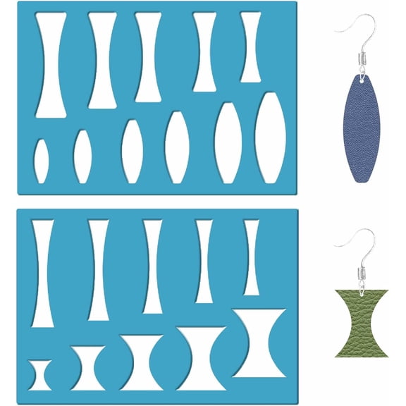 2Pcs Graphic Template Reusable Geometry Plastic Cutouts Cutting Stencils Lapidary Templates Leather DIY Crafts DIY