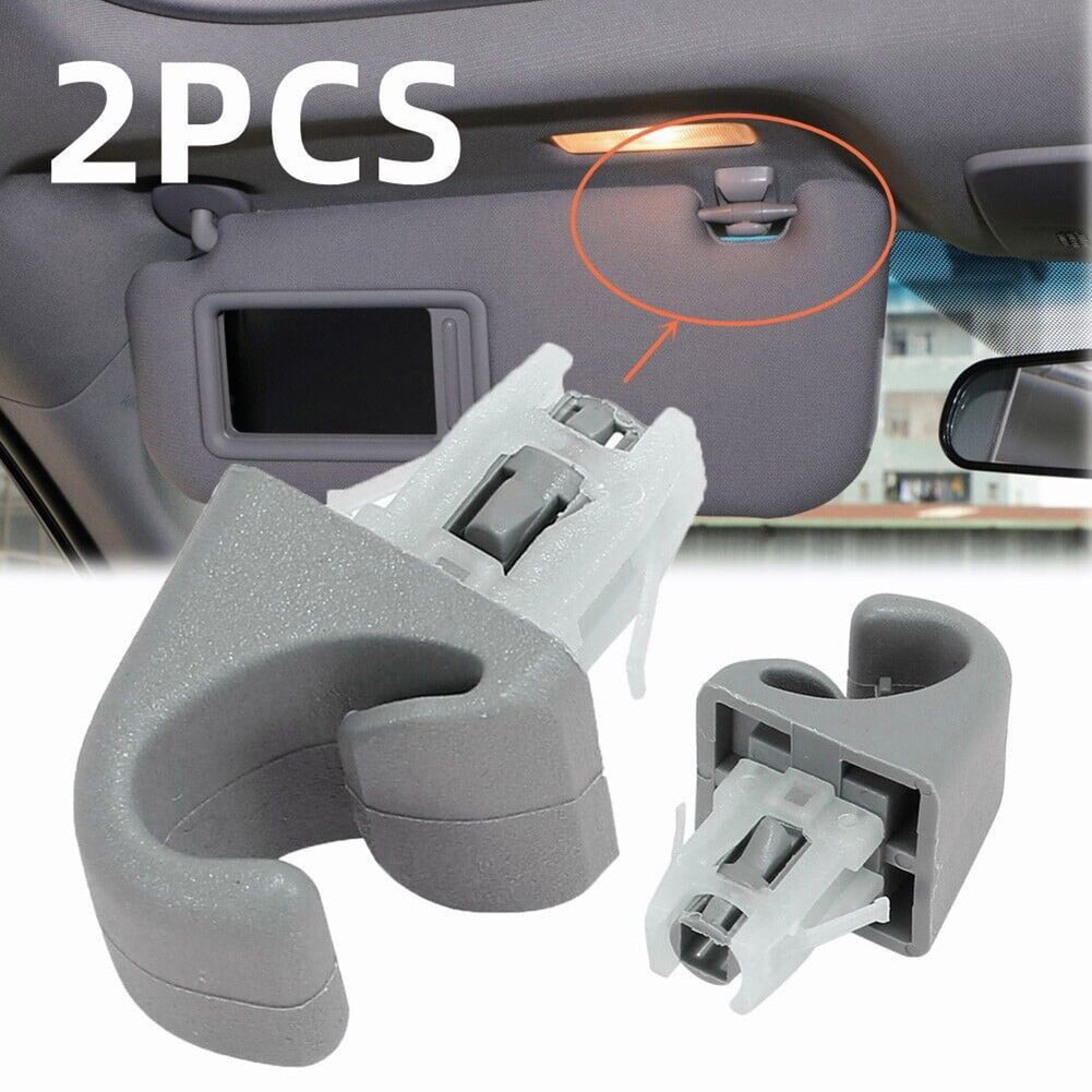 2Pcs Gray Sun Visor Clip Fit For Toyota For Camry For Corolla For