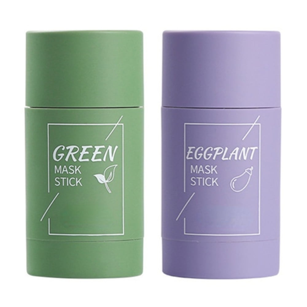 2Pcs Green Tea/Eggplant Mask Stick Cleansing Mask, Deep Cleaning, Oil