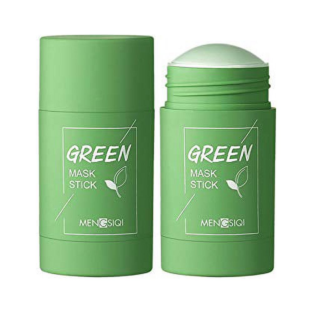 2Pcs Green Tea/ Eggplant Mask Stick, Green Tea Acne Clearing Solid Mask