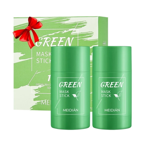 2Pcs Green Tea Mask Stick,Green Mask Stick For Face Oil Control, Blackhead Remover Mask with Green Extrac,Poreless Deep Cleanse Mask Stick For Men and Women