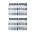 thumbnail image 1 of 2Pcs Grey_ 74x60cm Striped Bathroom Short Valance Rod Curtains, 1 of 8