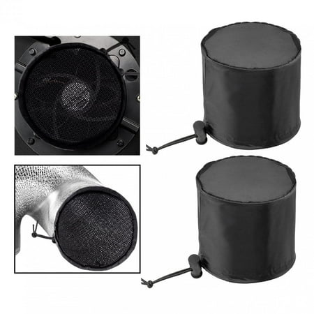 2Pcs Grow Tents Accs with Nylon Rope Dust Duct Cover Black