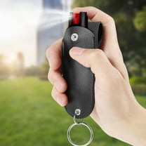 2Pcs Guard Dog Security Pepper Spray Keychain for Self Defense with Small Leather Pepper Spray Case,