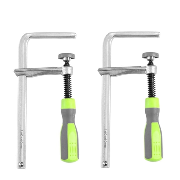 2Pcs Guide Rail Clamps with Plastic Handle Screw Action Arm for Woodworking MFT Table Track Saw Rails