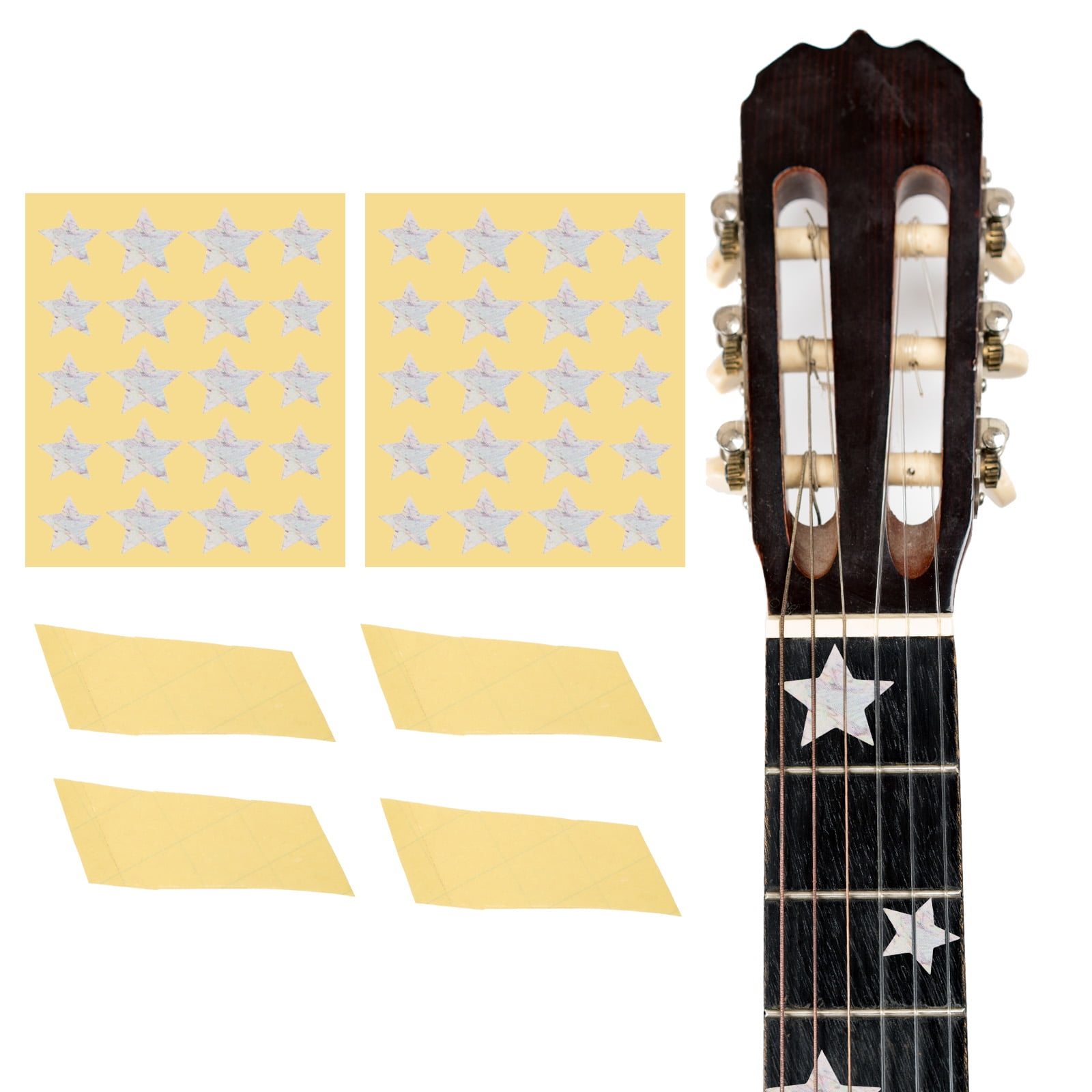 Guitar Chord Poster Guitar Note Stickers + Chord Chart Set - Color-Coded Fretboard Decals For Beginners (6-String) Guitar Decals