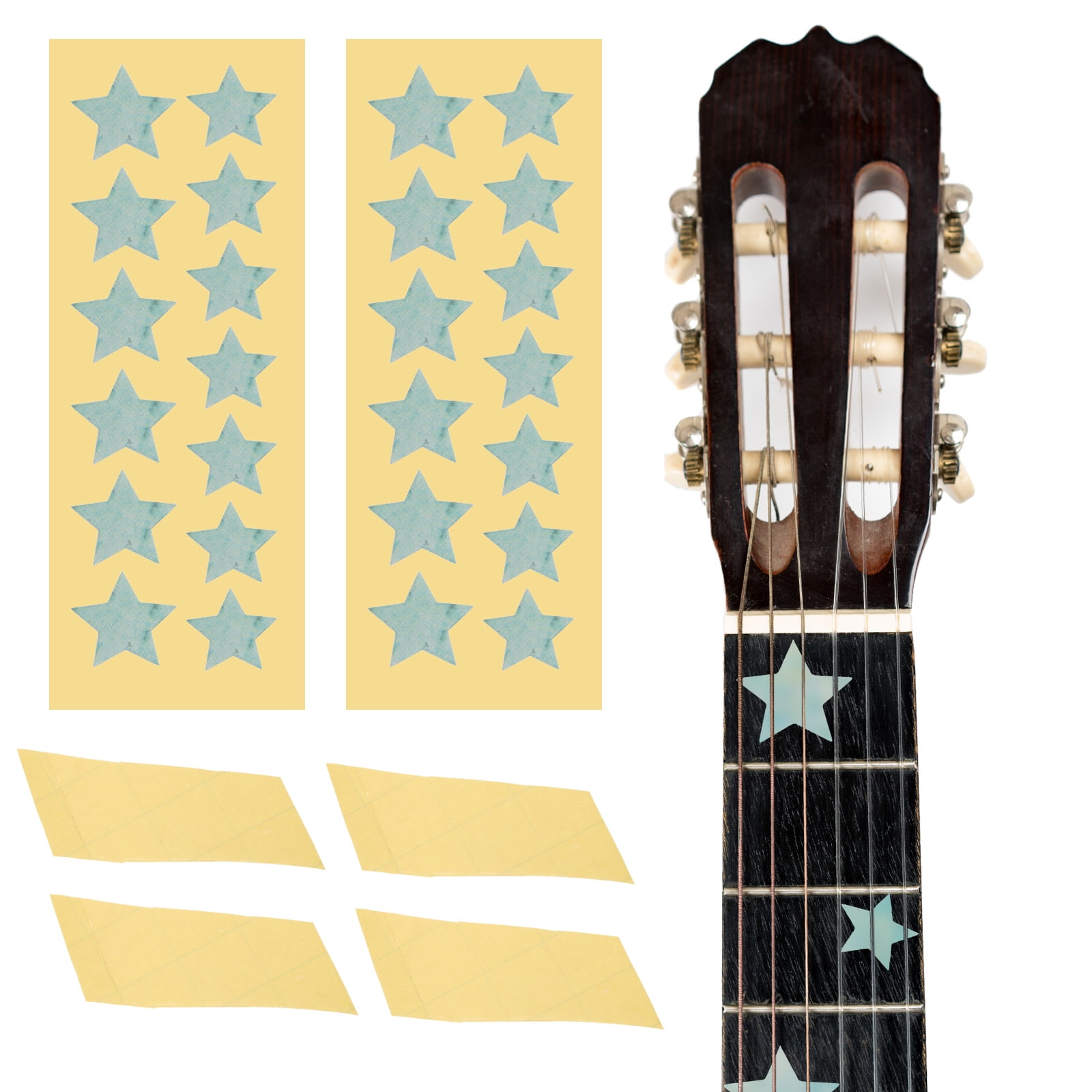 2Pcs Guitar Fretboard Stickers Star Inlay Sticker Guitar Decals for