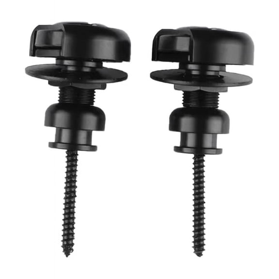 2Pcs Guitar Strap Locks Button Locks Security Retainer Anti-Rust Metal Strap Buttons Retainer for Electric Guitar Bass,A,1 Pair * Strap Locks,Black